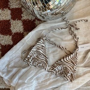 TAN+LINES Swim by Sivan Ayla - tan zebra bikini top